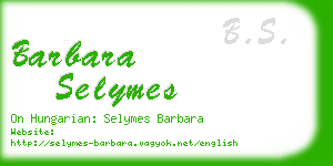 barbara selymes business card